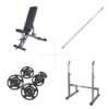 Set musculation Taurus | Banc B900, rack à squat et kit de 75 kg