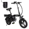 Vélo Électrique Pliable Honey Whale S6-S - Moteur 350W, Batterie 48V10.4AH, Autonomie 40KM, Freins à Disque - Noir