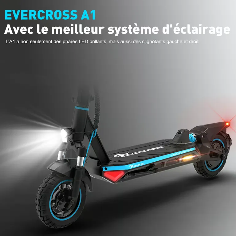 Trottinette Électrique Adulte A1 Pliable 10' Écran LED Bluetooth APP Bleu – Image 2