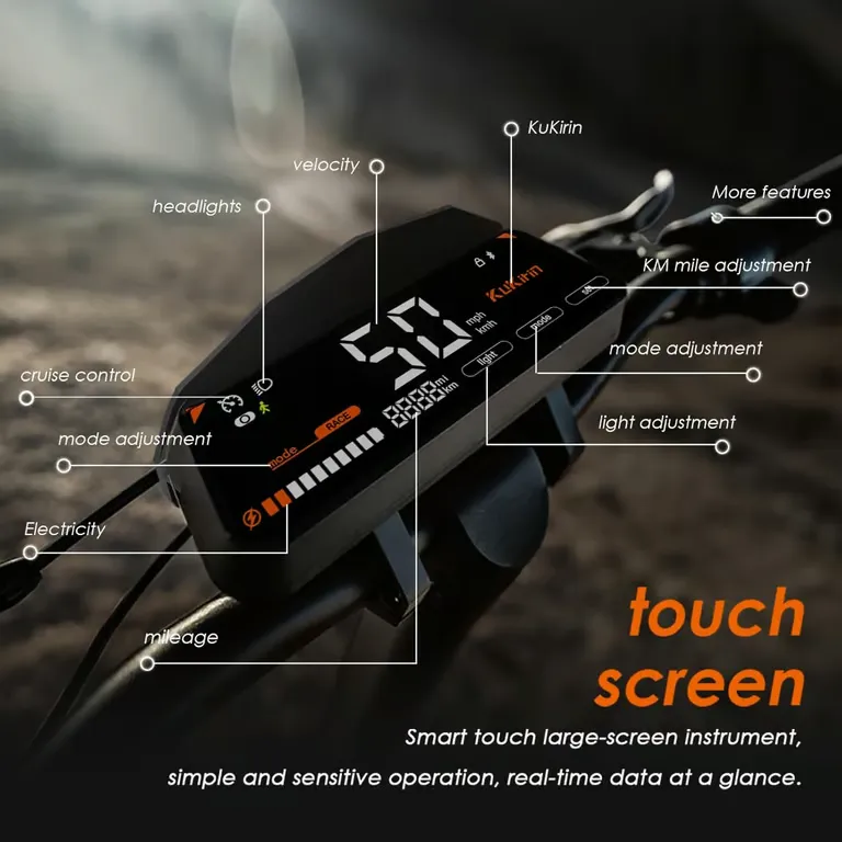 Trottinette électrique KuKirin G3 10 pouces tout-terrain moteur 1200W batterie au lithium 52V 18Ah – Image 3