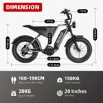 Gunai - GUNAI-Y Vélo Electrique Cyclomoteur 1000 W 48 V 18 Ah 7 Vitesses Tout Suspendu